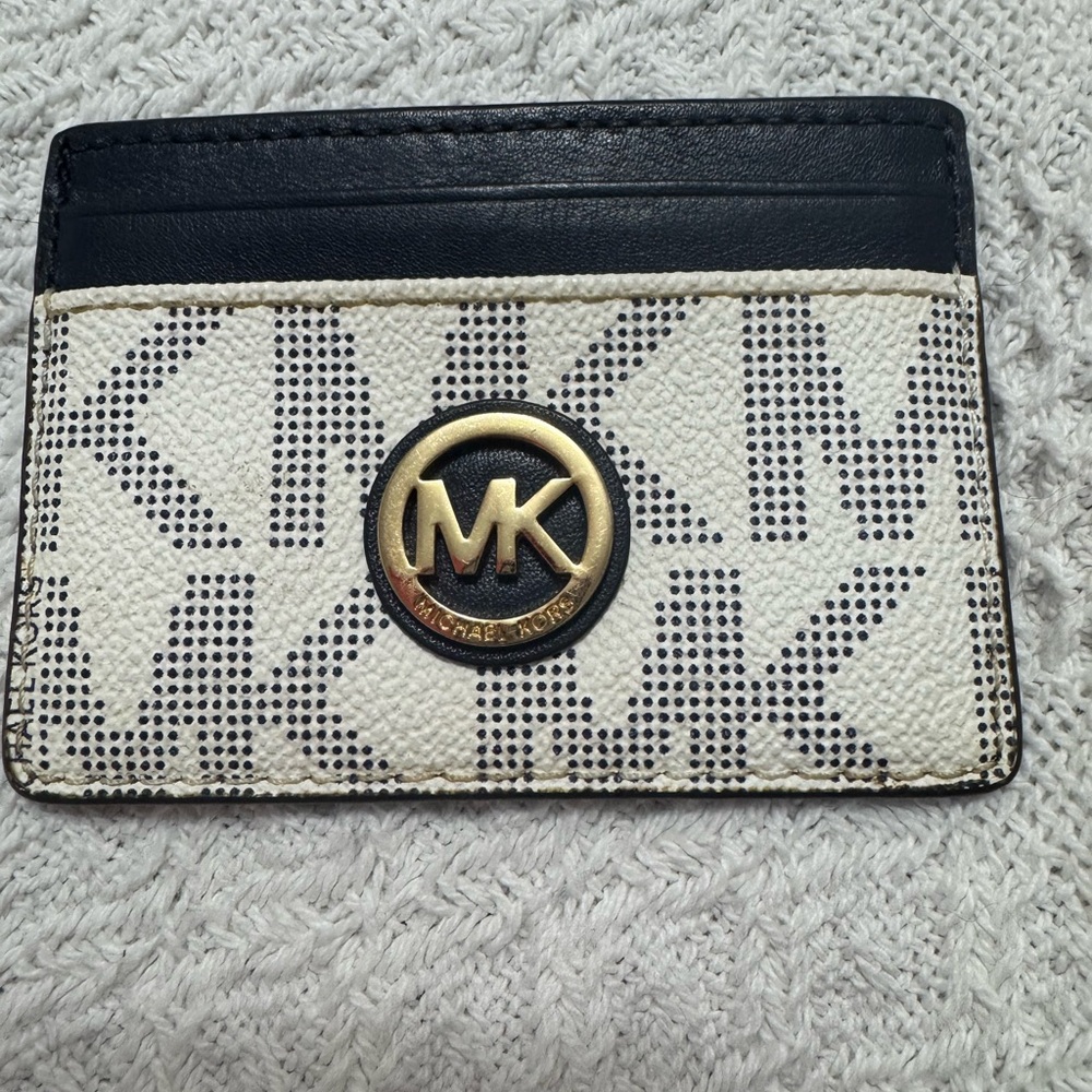 Michael Kors Black and Cream Card Holder